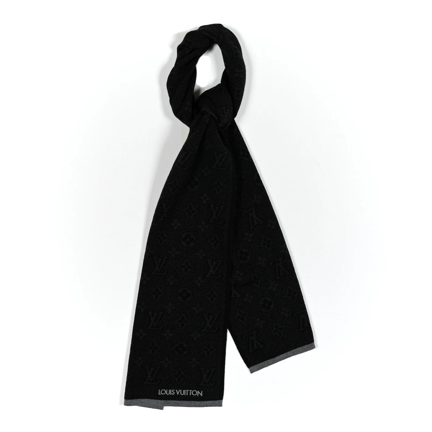 Wool My Monogram Eclipse Scarf Grey
