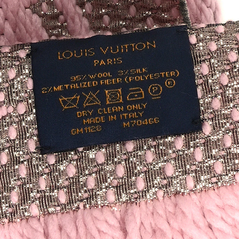 Wool Silk Logomania Shine Scarf Pink - Image 3