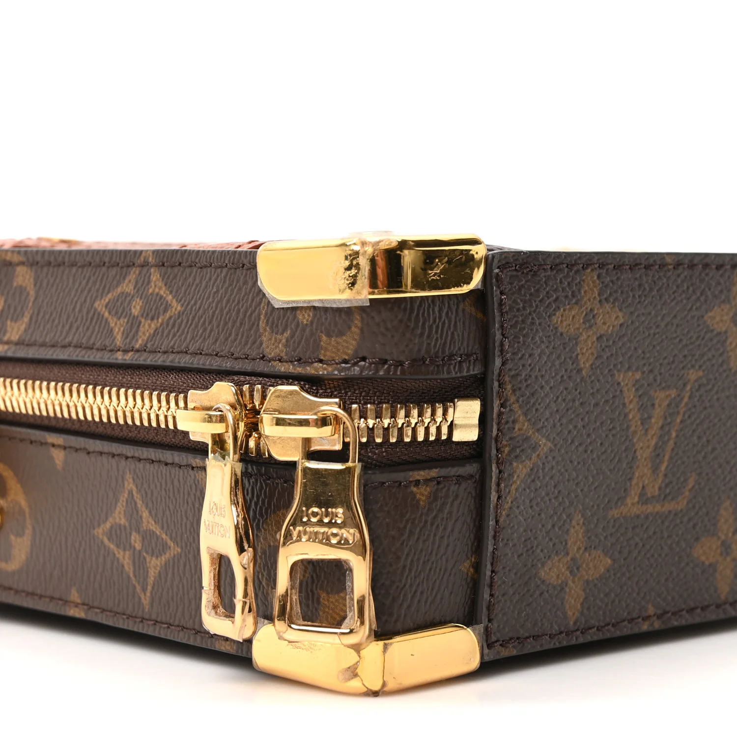 X NBA Grained Calfskin Monogram Handle Trunk Brown - Image 14