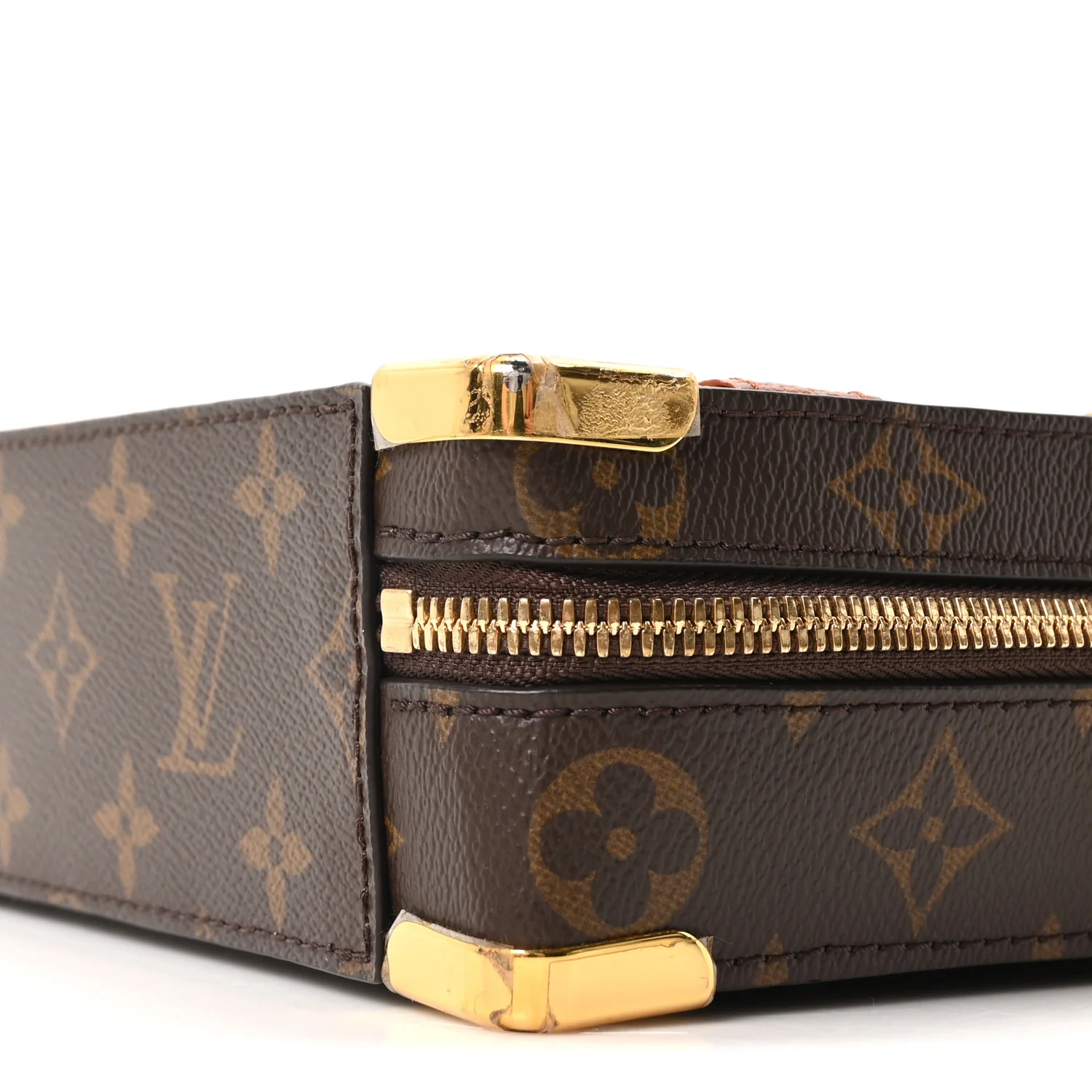 X NBA Grained Calfskin Monogram Handle Trunk Brown - Image 17
