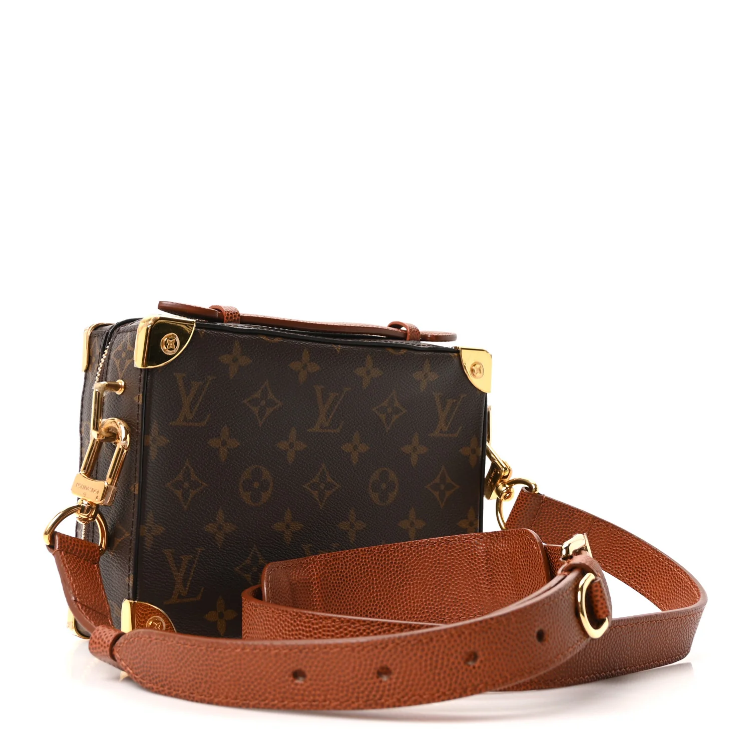 X NBA Grained Calfskin Monogram Handle Trunk Brown - Image 4