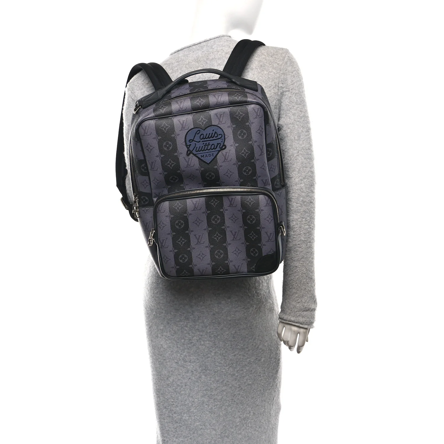 X NIGO Monogram Eclipse Stripes LV Heart Modular Utilitary Backpack - Image 2