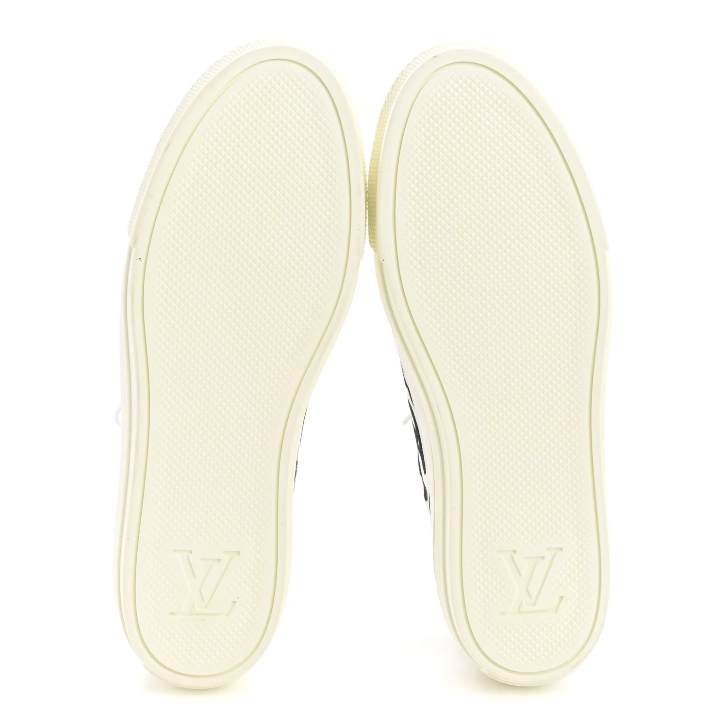 X UF Calfskin Tufted Monogram Stellar Sneakers 38 White Black - Image 6