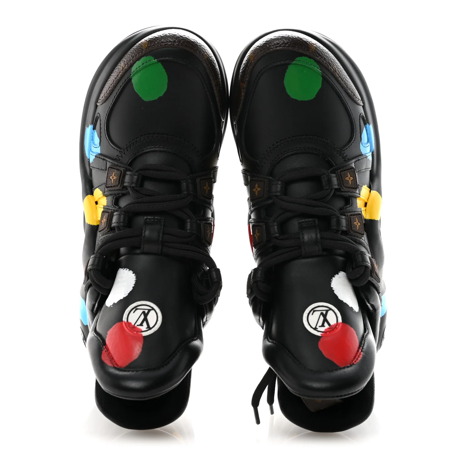 X YK Calfskin Patent Monogram Archlight Sneakers 37 Black - Image 2