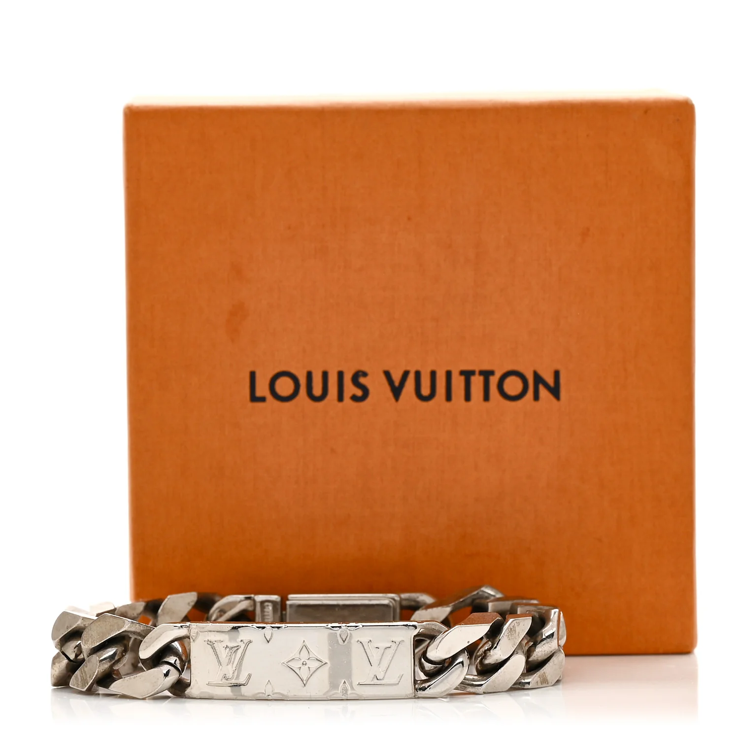 Zamac Palladium Monogram Chain Bracelet Silver - Image 4