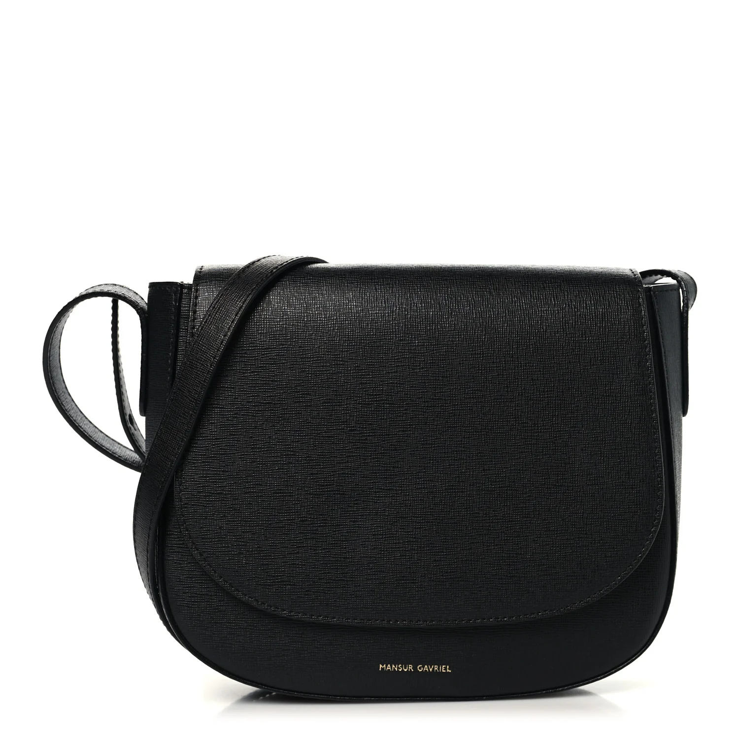 Calfskin Flap Crossbody Bag Black