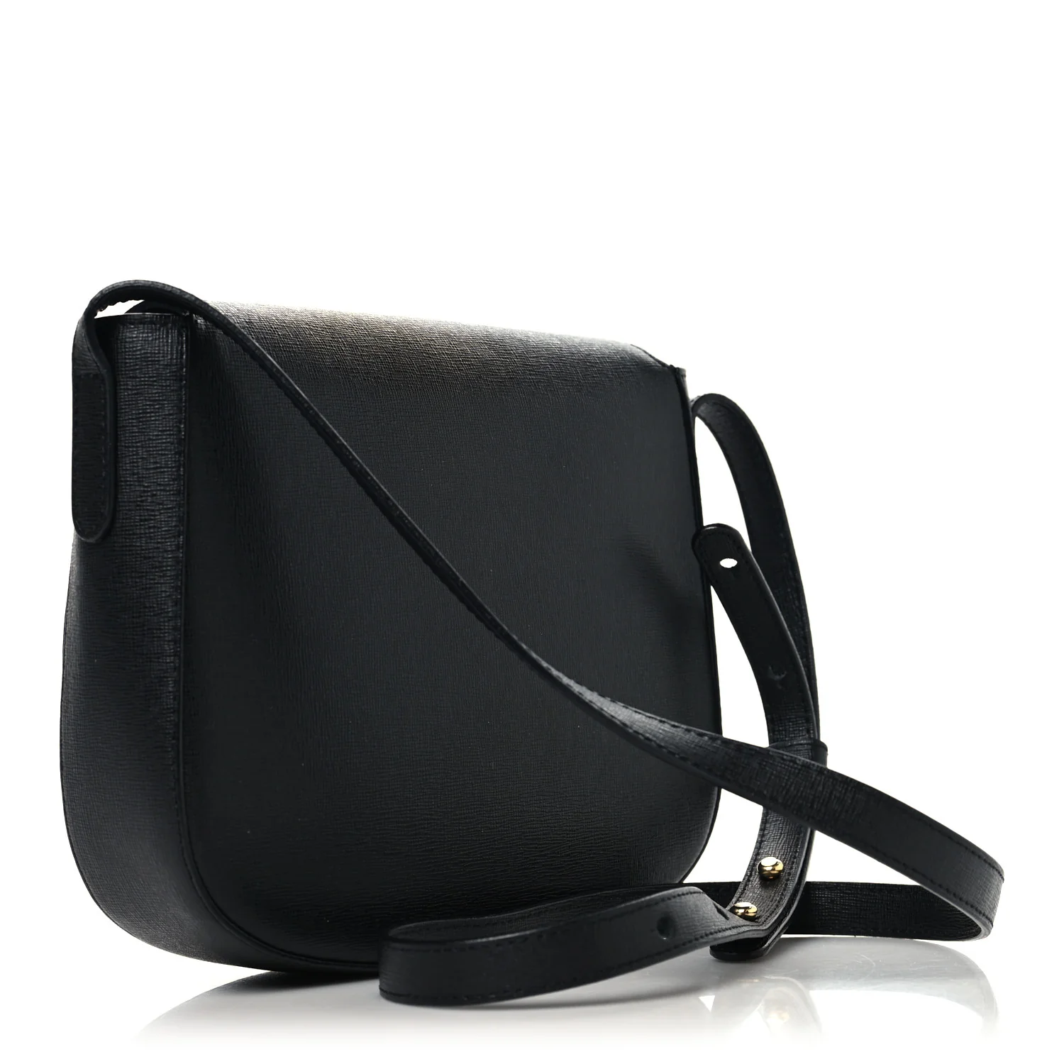 Calfskin Flap Crossbody Bag Black - Image 3