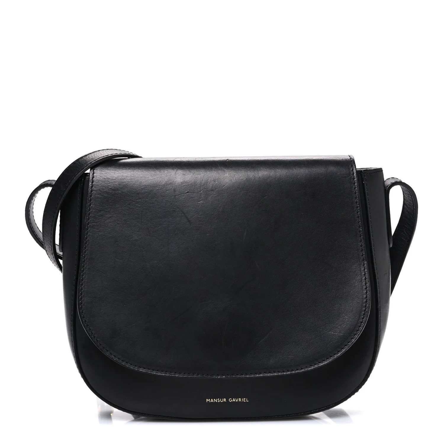 Calfskin Flap Crossbody Bag Black