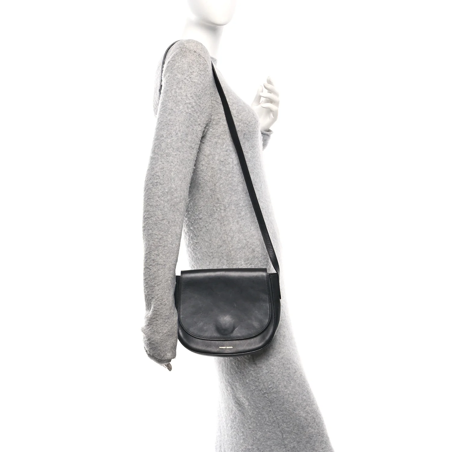 Calfskin Flap Crossbody Bag Black - Image 2