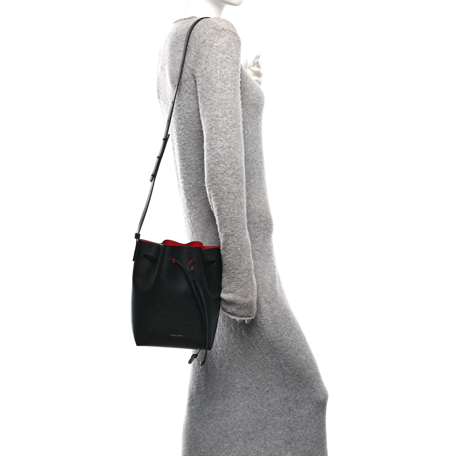 Calfskin Mini Bucket Bag Black Flamma - Image 2