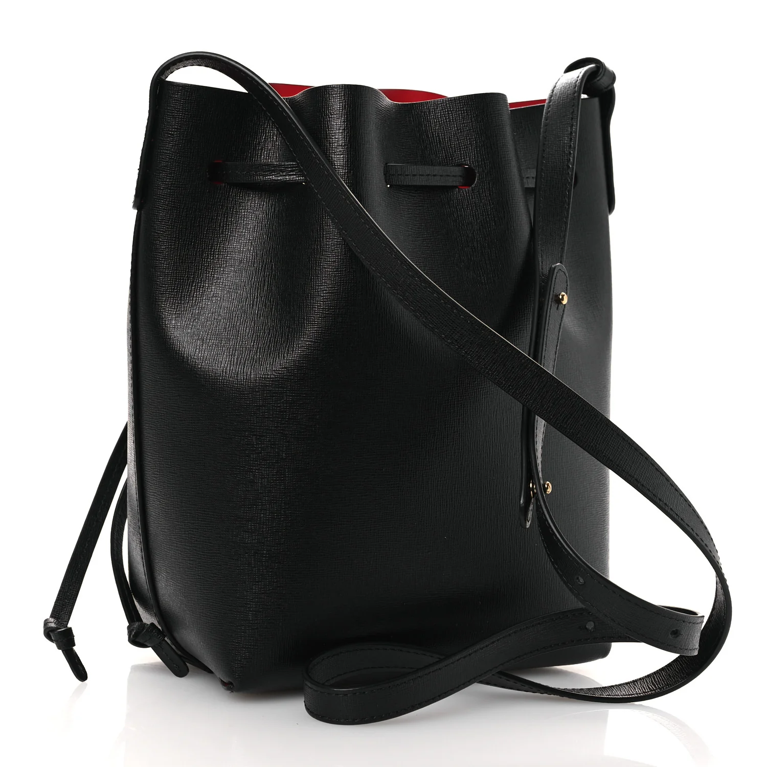Calfskin Mini Bucket Bag Black Flamma - Image 3