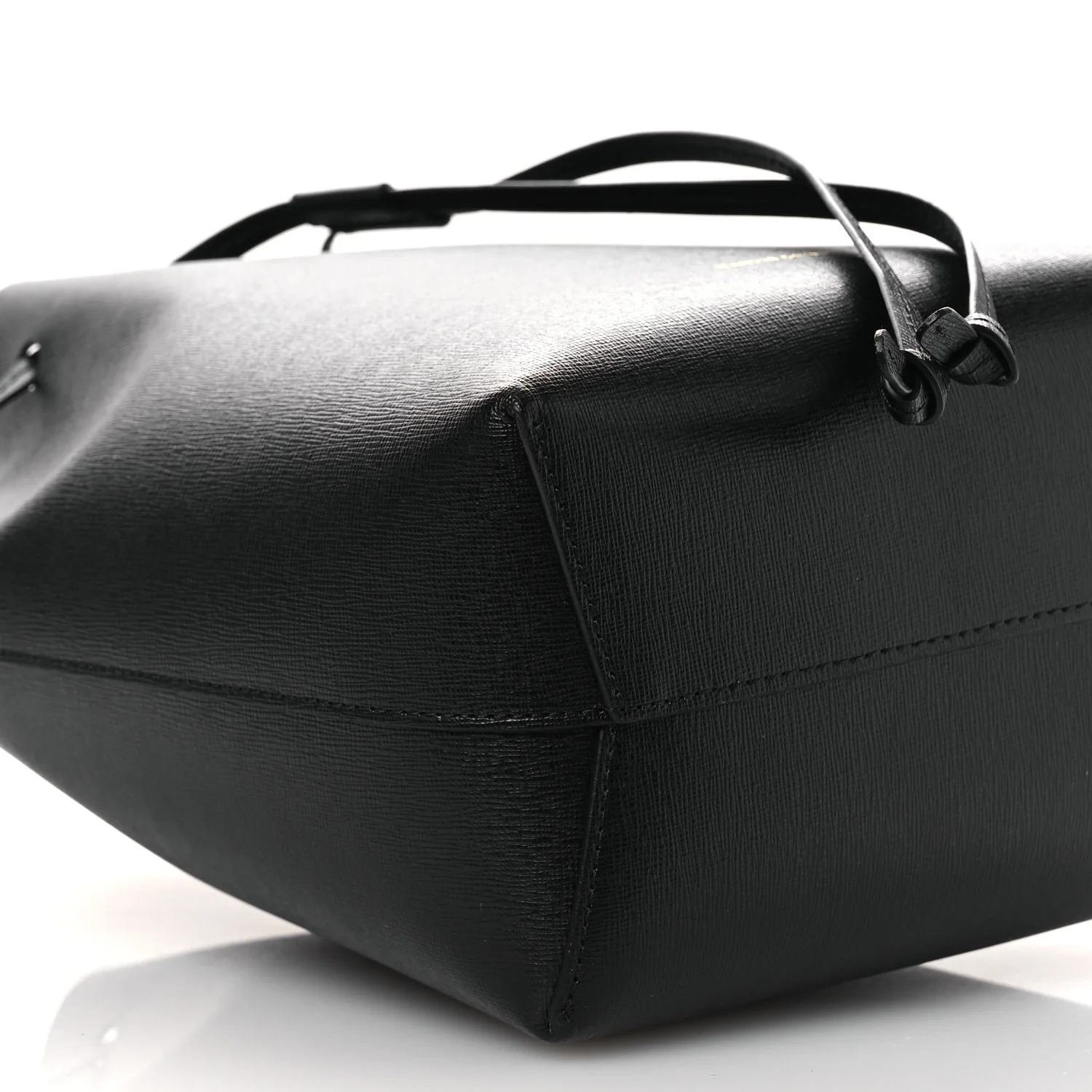 Calfskin Mini Bucket Bag Black Flamma - Image 9
