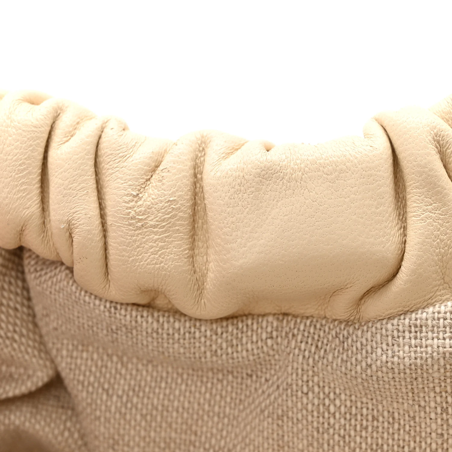 Raffia Lambskin Woven Mini Cloud Clutch Natural Avorio - Image 14