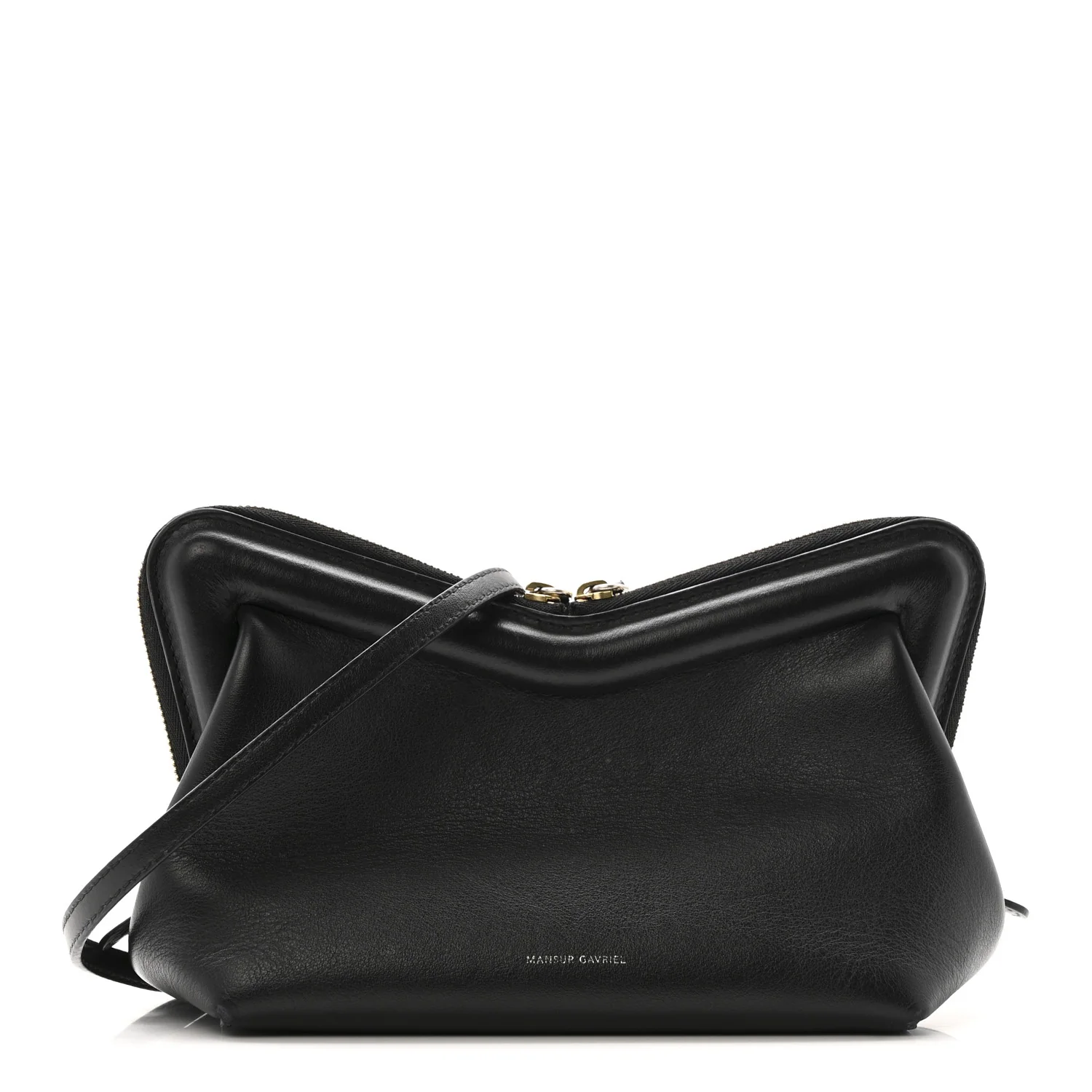 Smooth Calfskin Mini M Frame Crossbody Bag Black Flamma