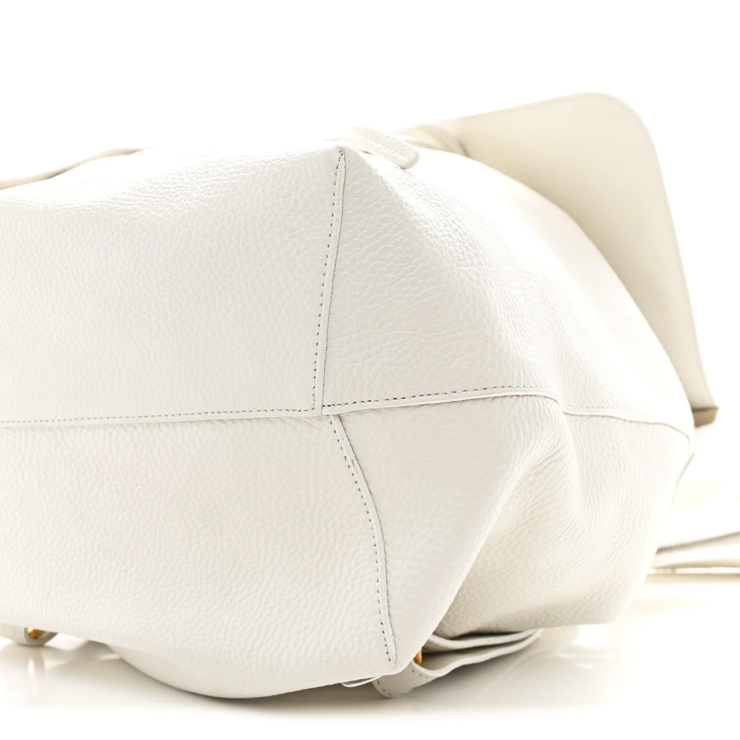 Tumbled Calfskin Backpack Bag White - Image 9