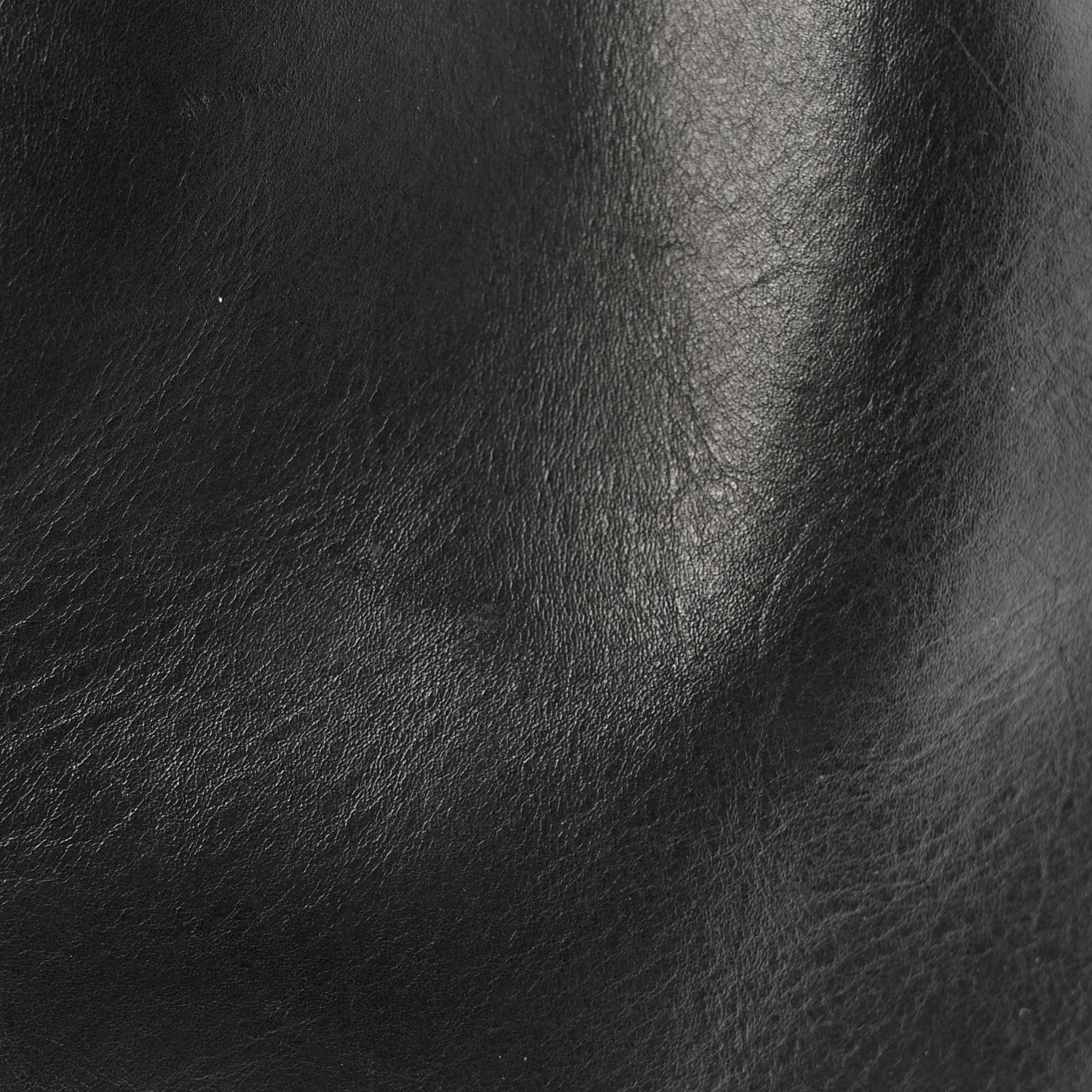 Vegetable Tanned Calfskin Bucket Bag Black Flamma - Image 15
