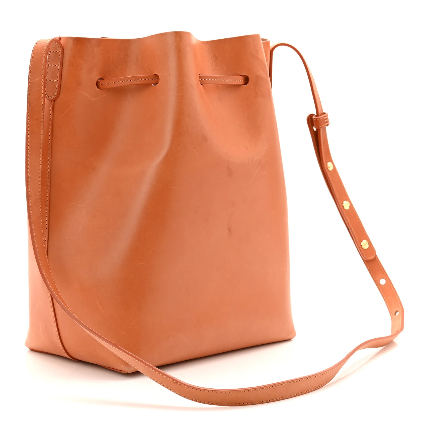 Vegetable Tanned Calfskin Bucket Bag Cammello Rosa - Image 4