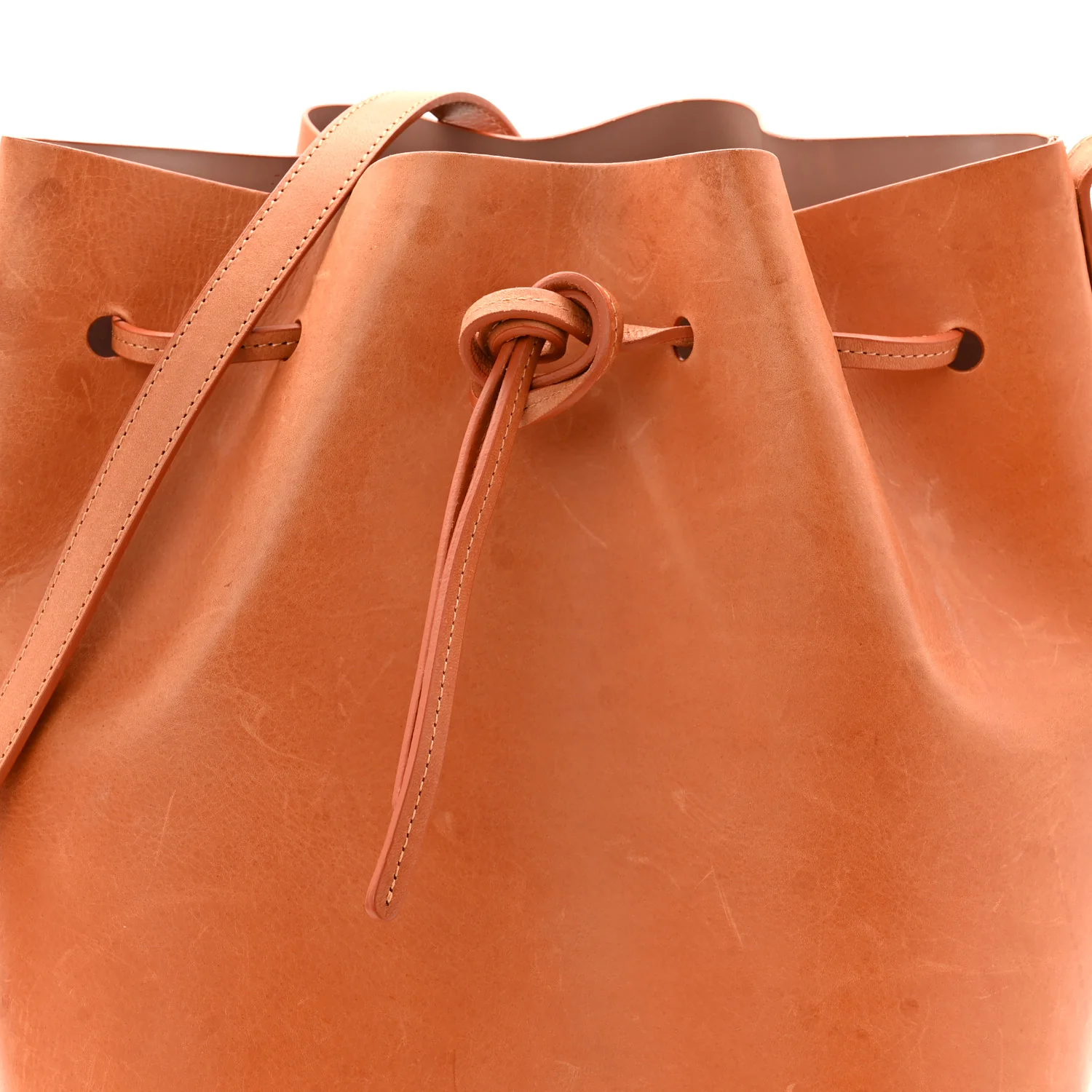 Vegetable Tanned Calfskin Bucket Bag Cammello Rosa - Image 9