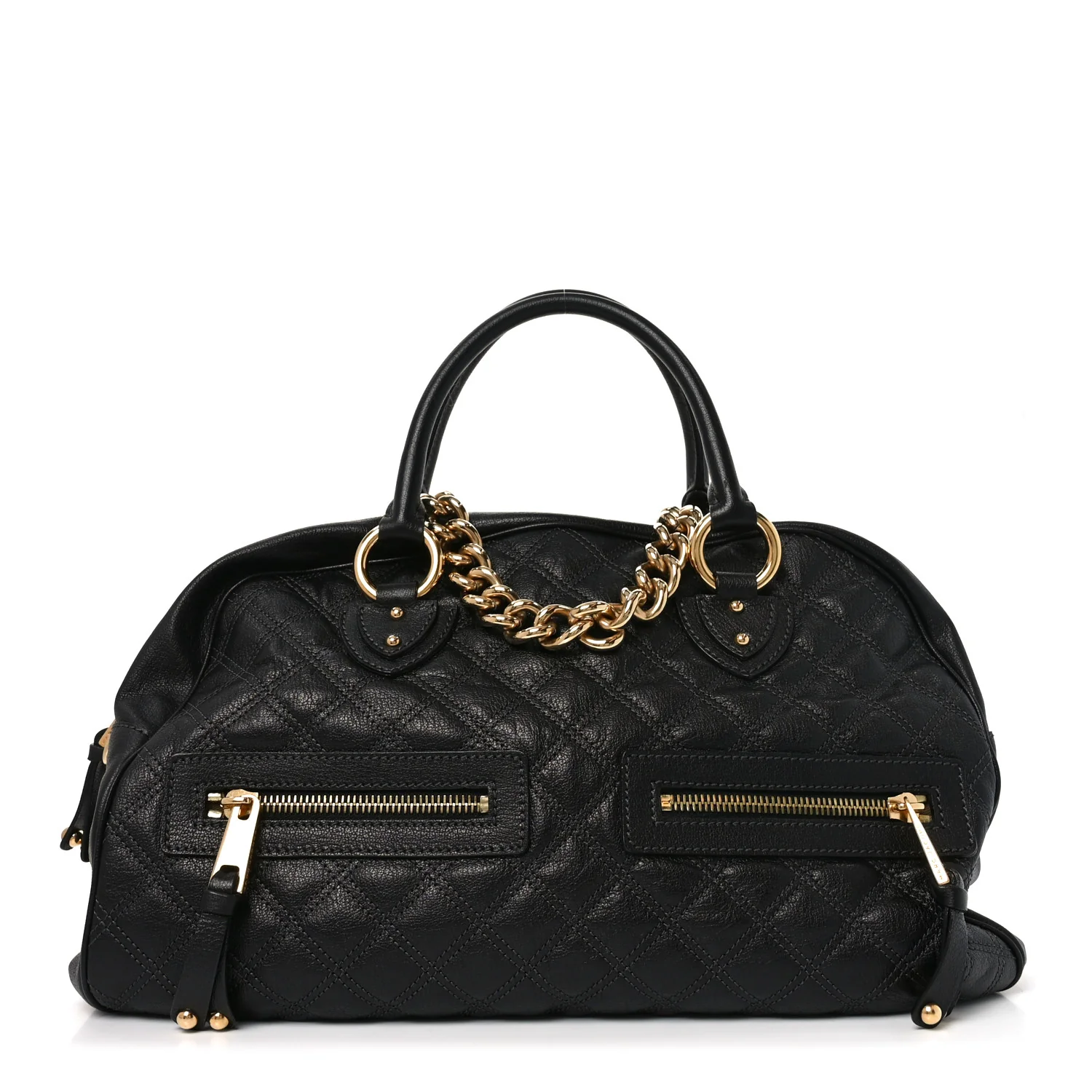 Calfskin Quilted Dita Duffle Bag Black