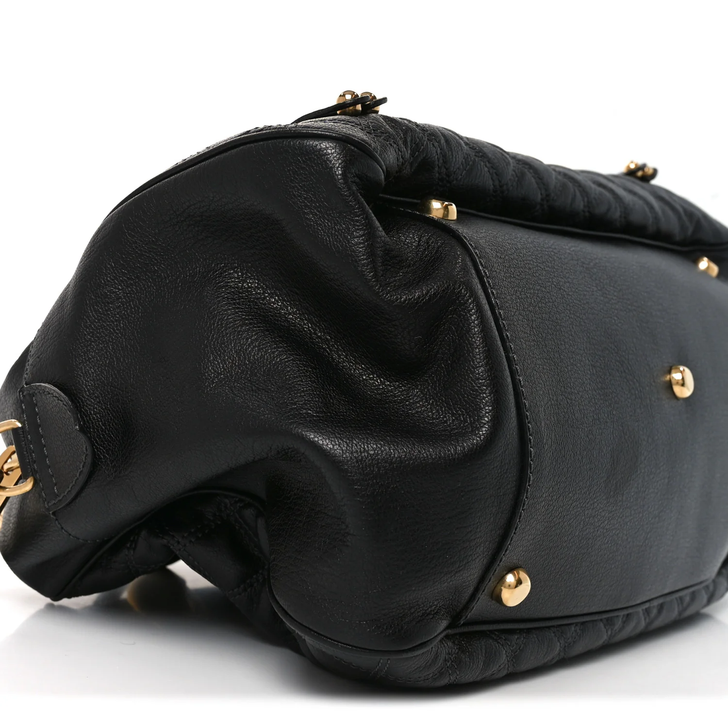 Calfskin Quilted Dita Duffle Bag Black - Image 7