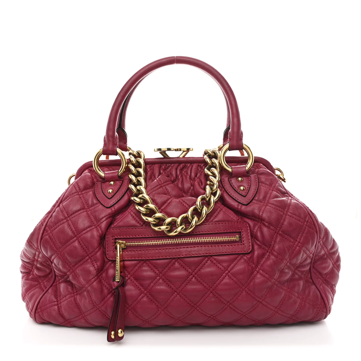 Calfskin Quilted Leather Stam Bag Pink