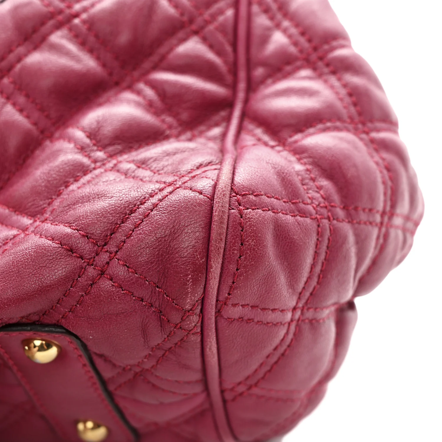 Calfskin Quilted Leather Stam Bag Pink - Image 11