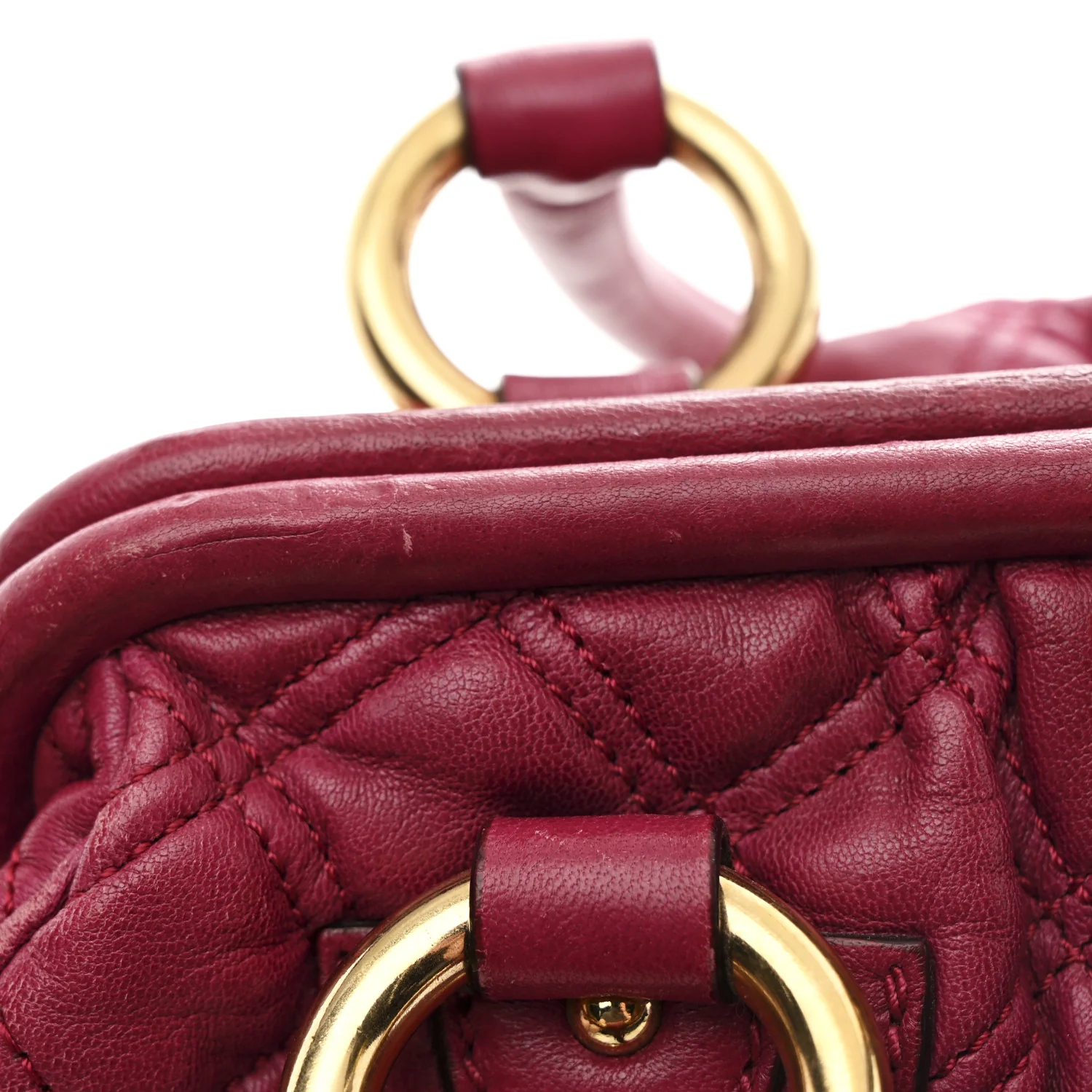 Calfskin Quilted Leather Stam Bag Pink - Image 12