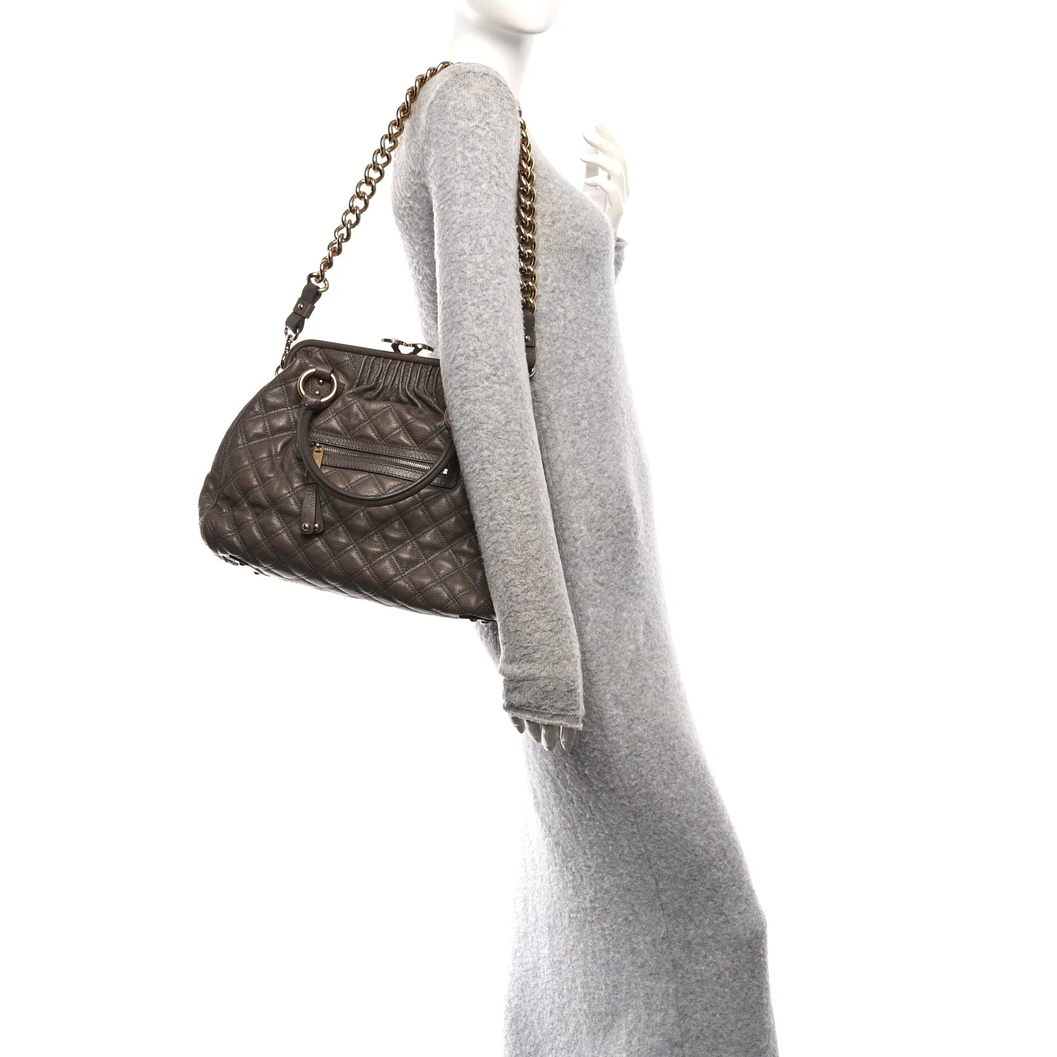 Calfskin Quilted Stam Brown - Image 2