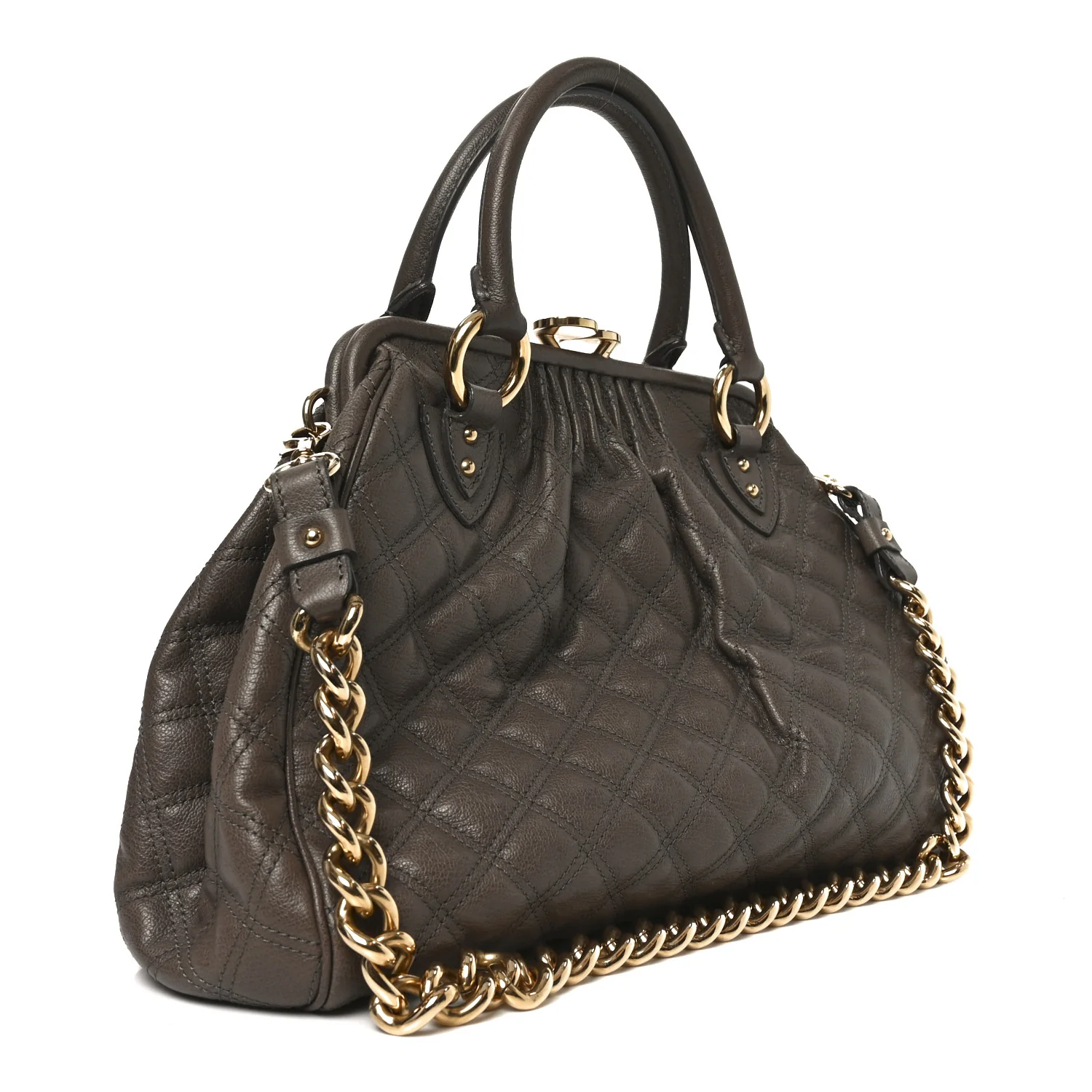 Calfskin Quilted Stam Brown - Image 3