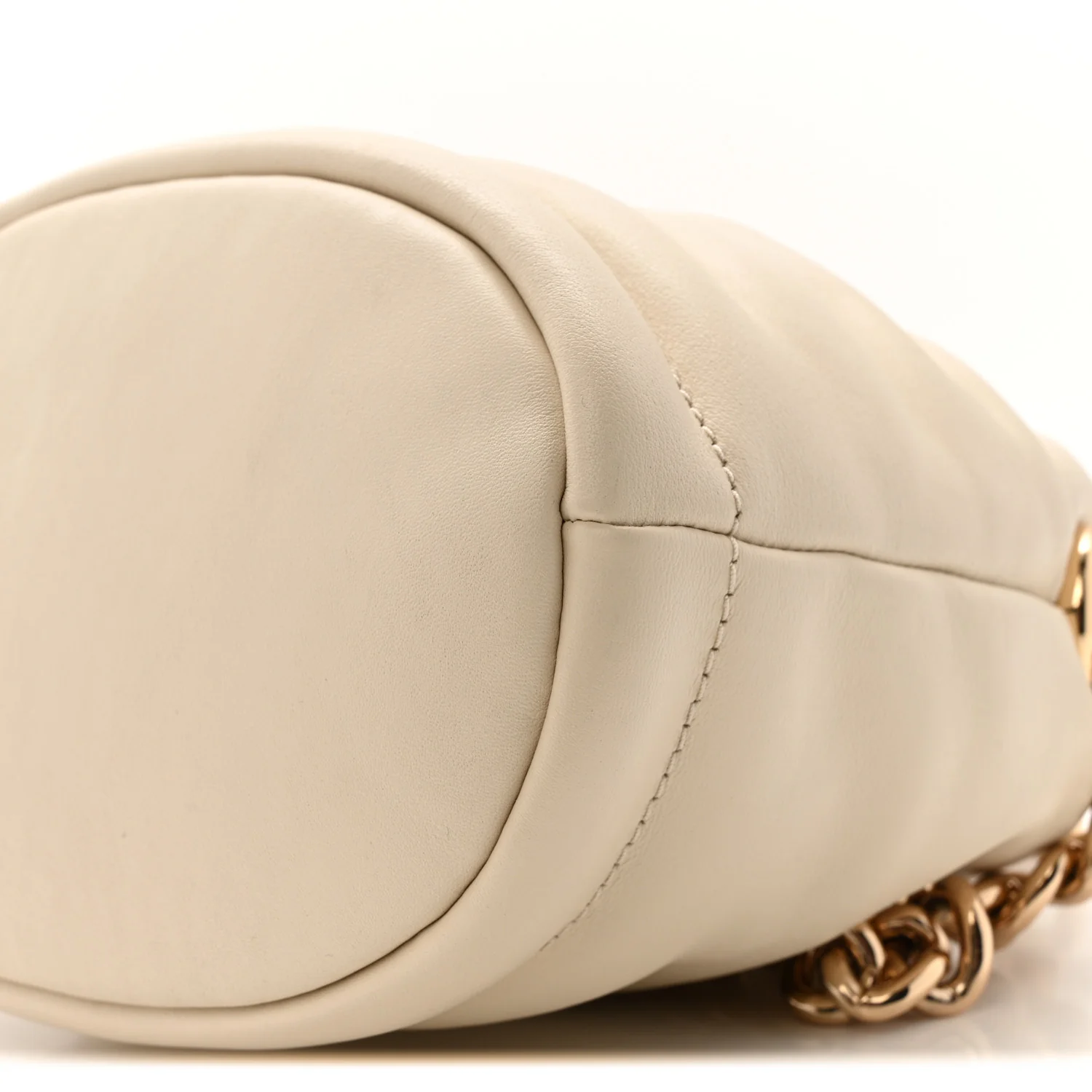 Calfskin Soft Small Bucket Bag Marshmallow - Image 10