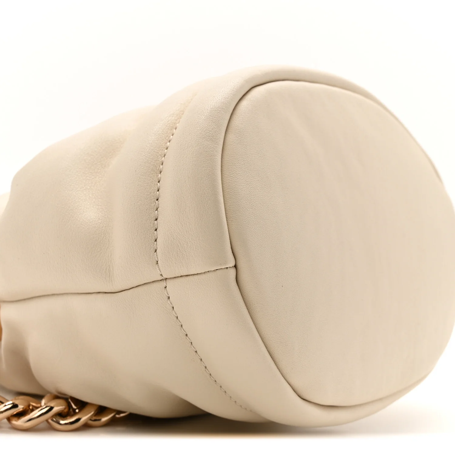 Calfskin Soft Small Bucket Bag Marshmallow - Image 9