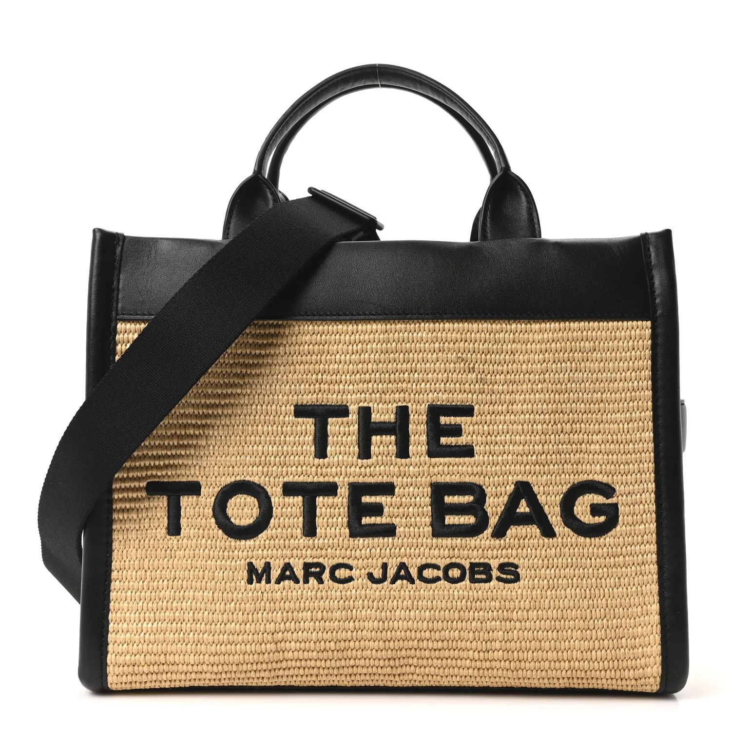 Calfskin Woven Straw Medium The Tote Bag Natural