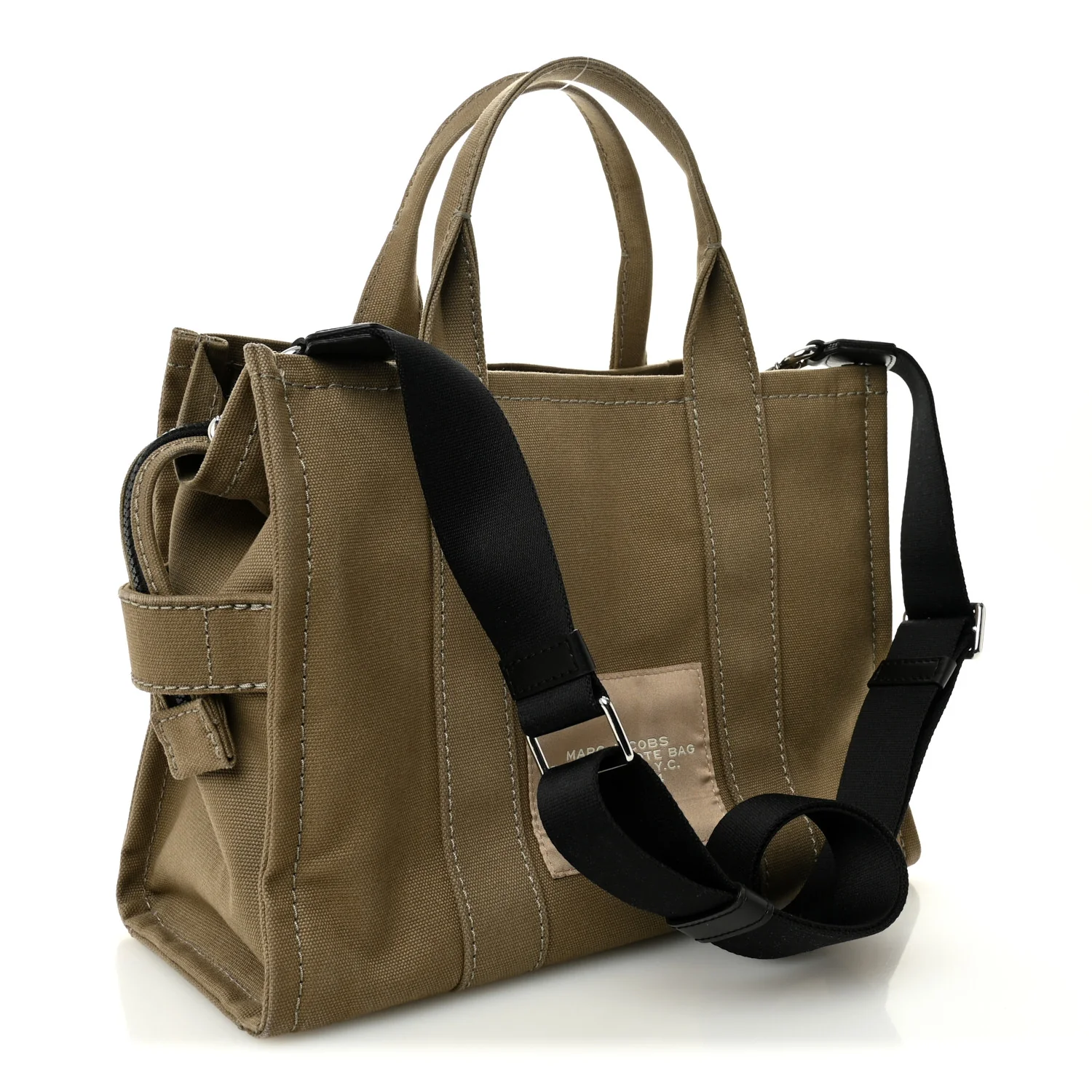 Cotton Canvas Medium The Traveler Tote Bag Slate Green - Image 3