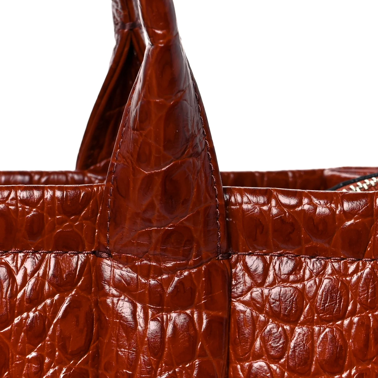 Croc Embossed Small The Tote Bag Spice Brown - Image 10
