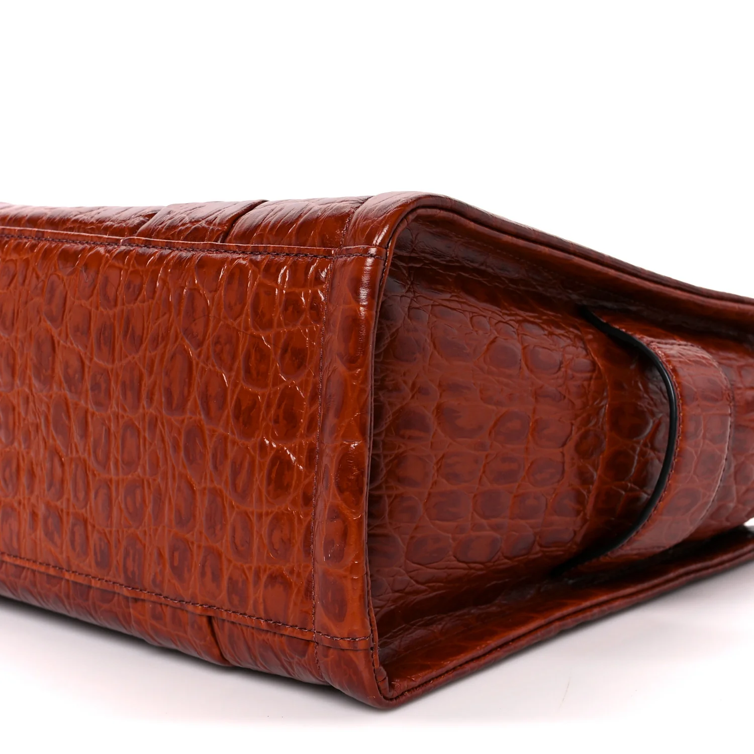 Croc Embossed Small The Tote Bag Spice Brown - Image 12