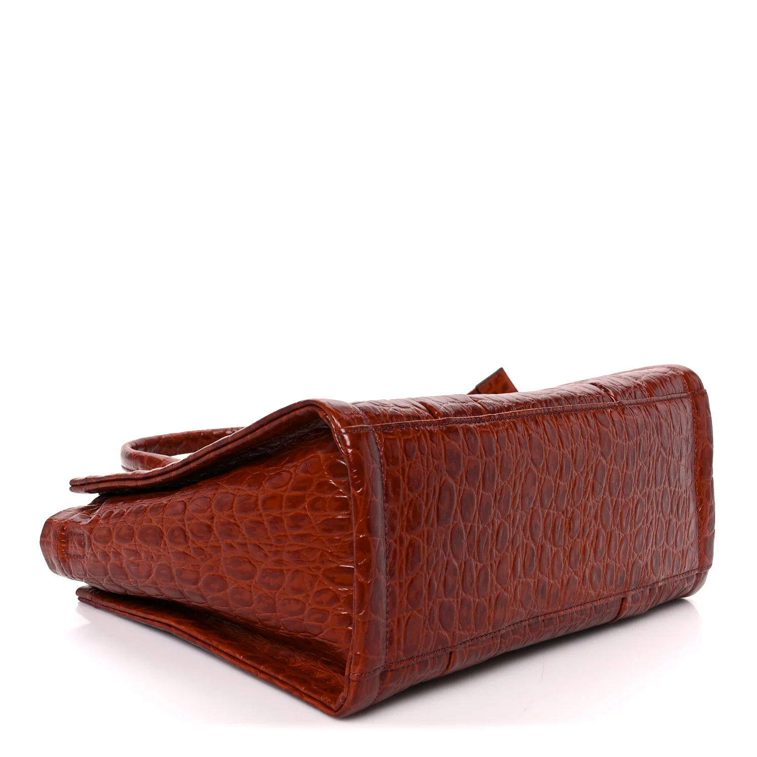 Croc Embossed Small The Tote Bag Spice Brown - Image 4