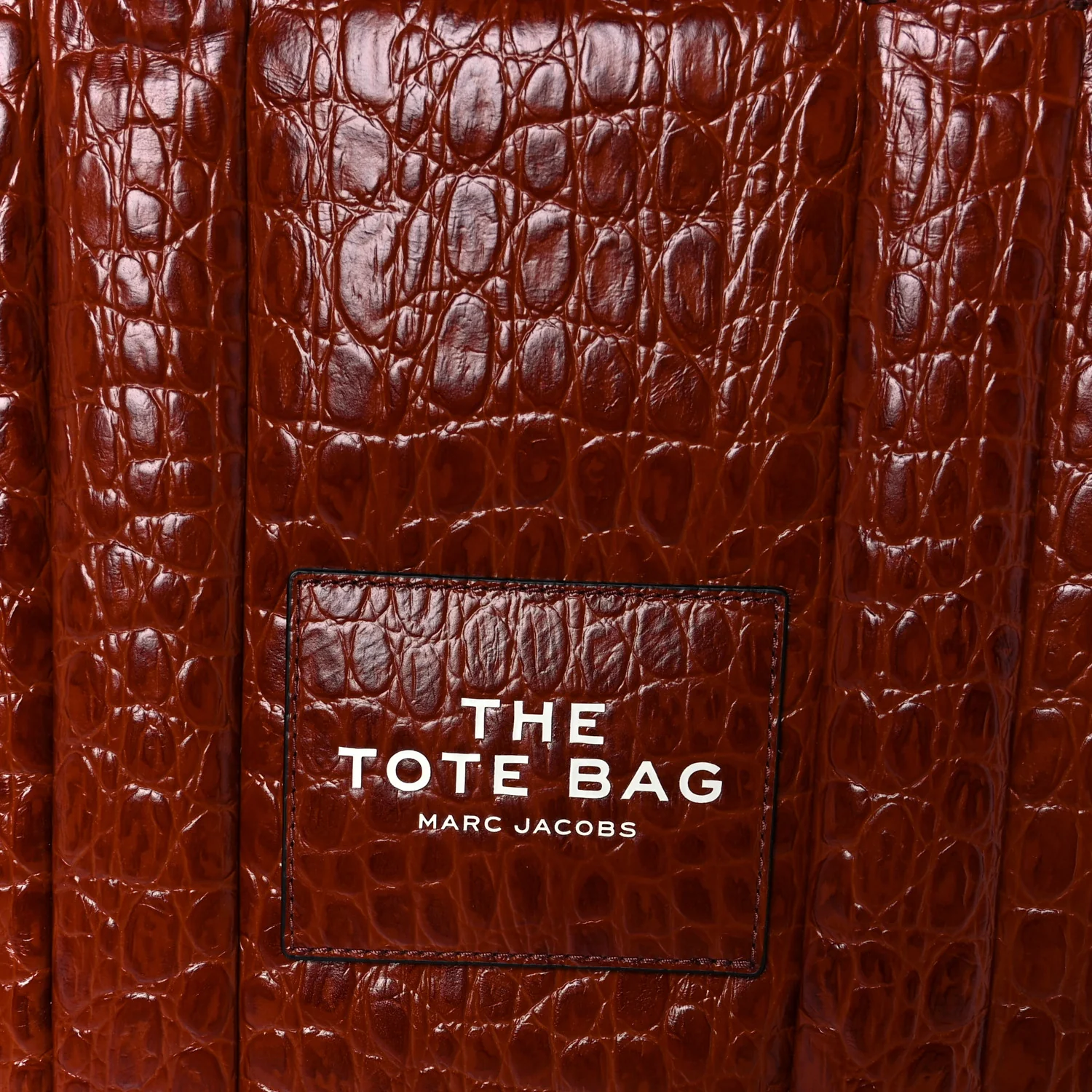Croc Embossed Small The Tote Bag Spice Brown - Image 9