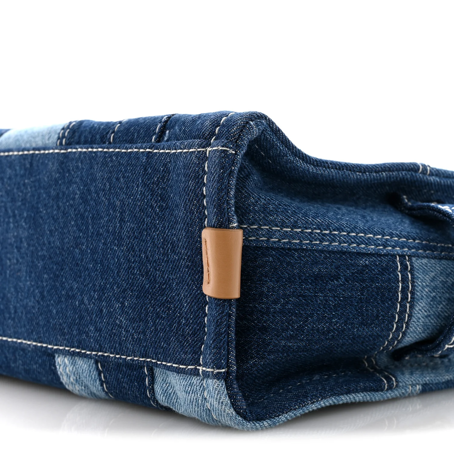 Denim Canvas Small Tote Bag Blue - Image 10