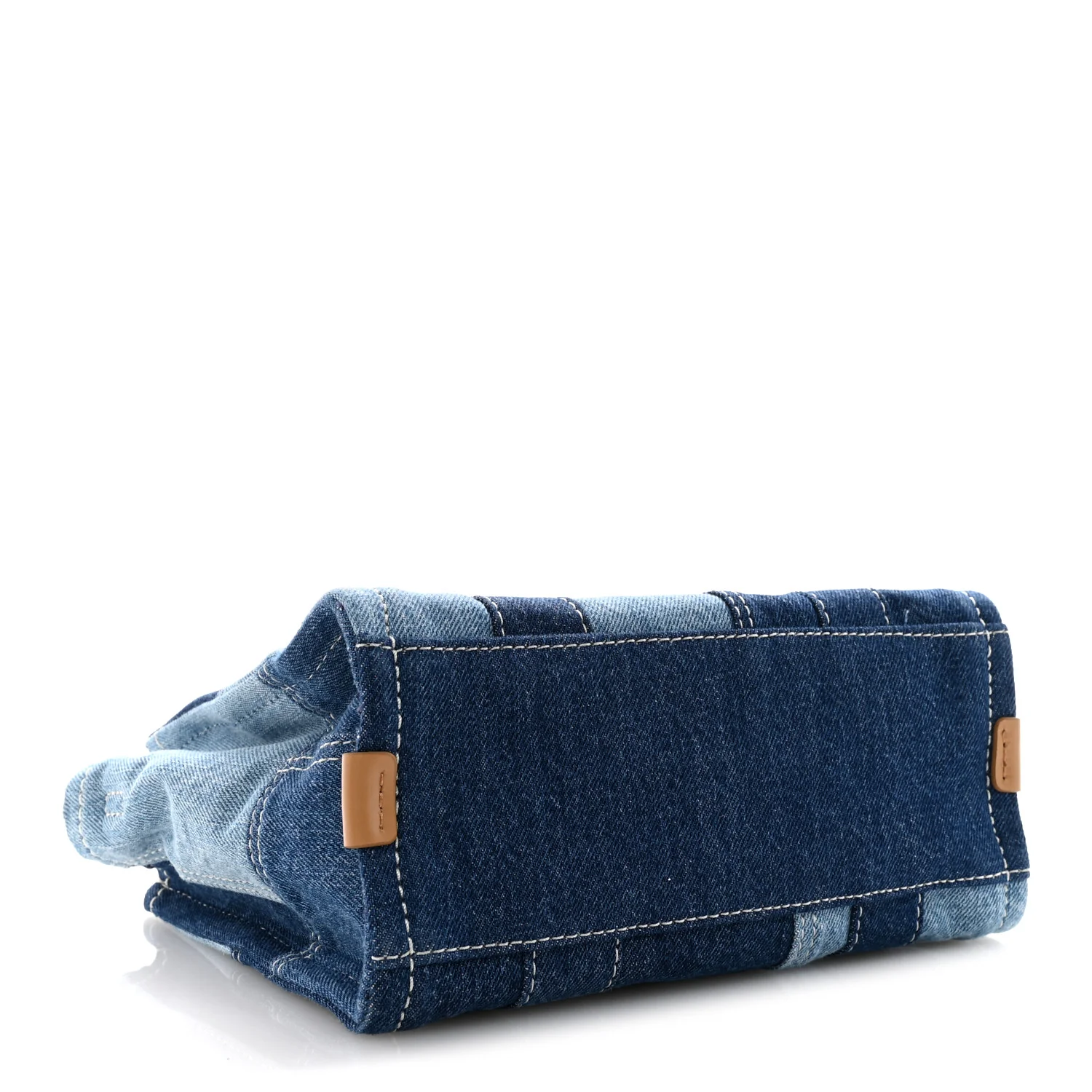 Denim Canvas Small Tote Bag Blue - Image 4