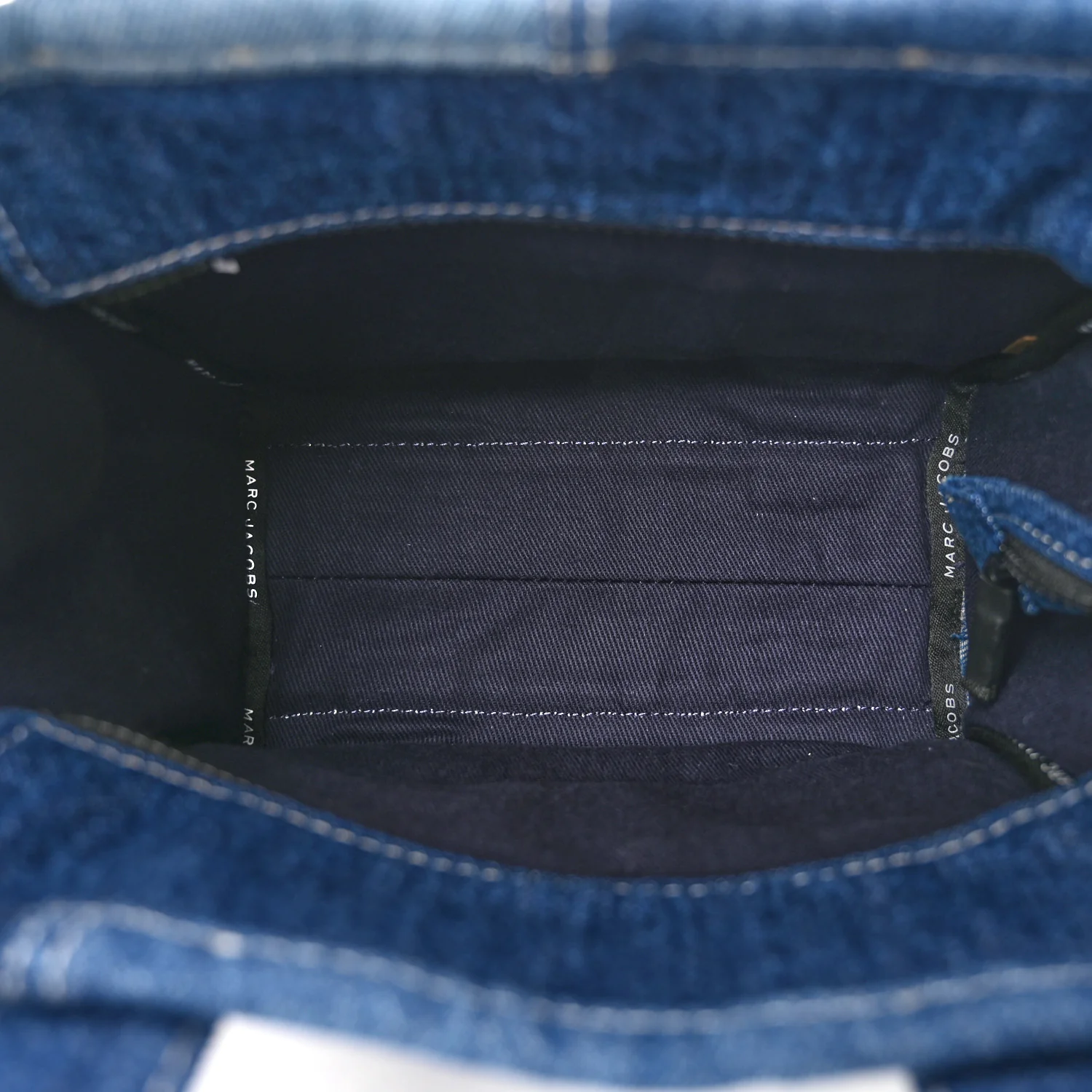 Denim Canvas Small Tote Bag Blue - Image 5