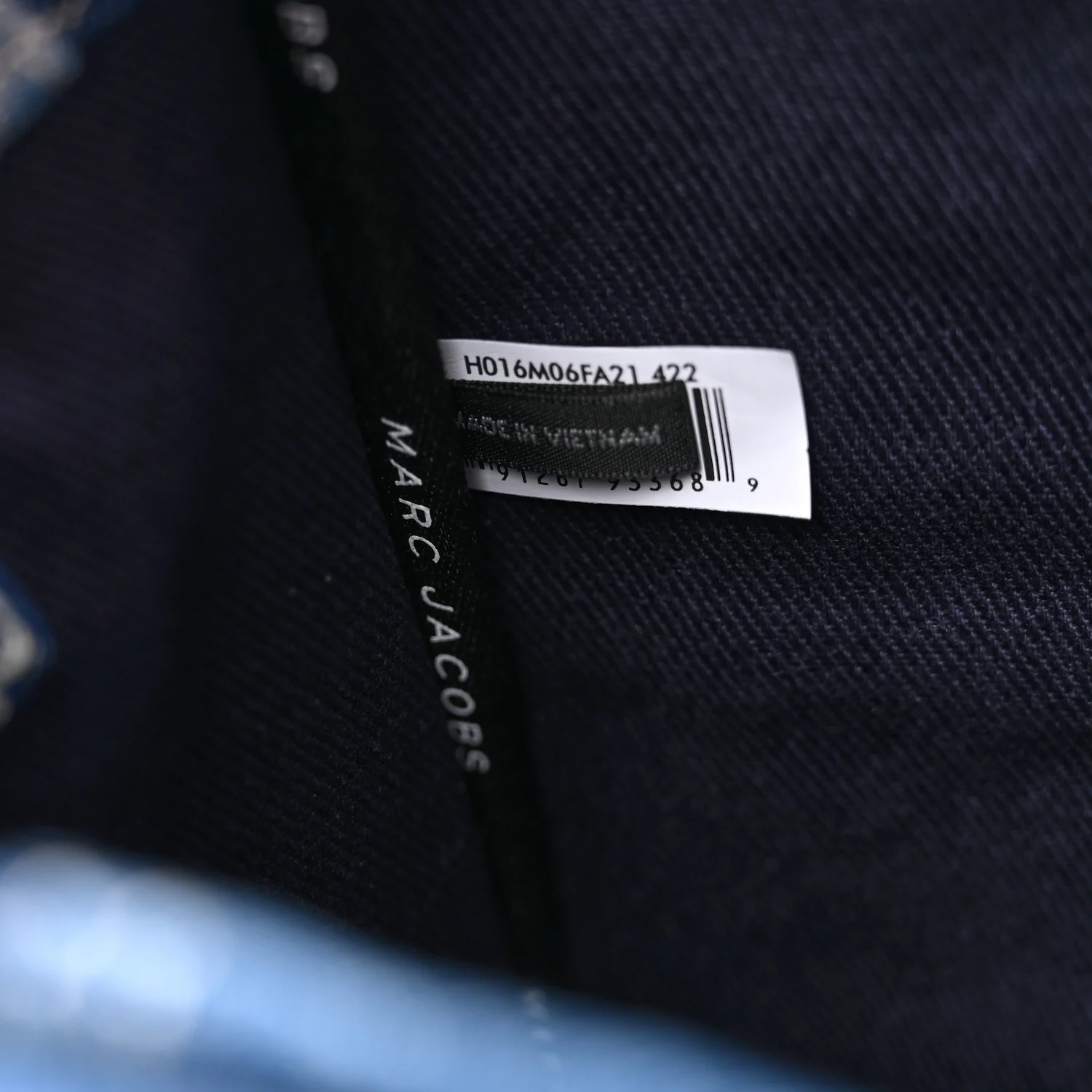Denim Canvas Small Tote Bag Blue - Image 6