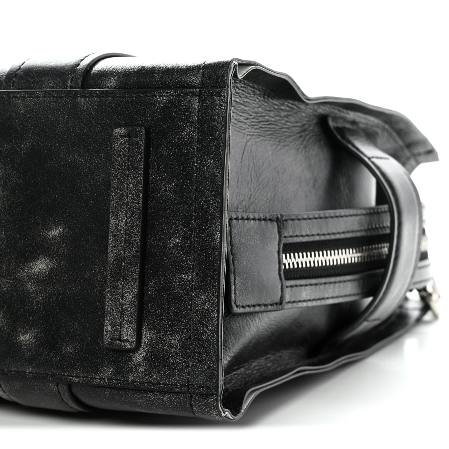 Distressed Calfskin Medium The Tote Bag Black - Image 10