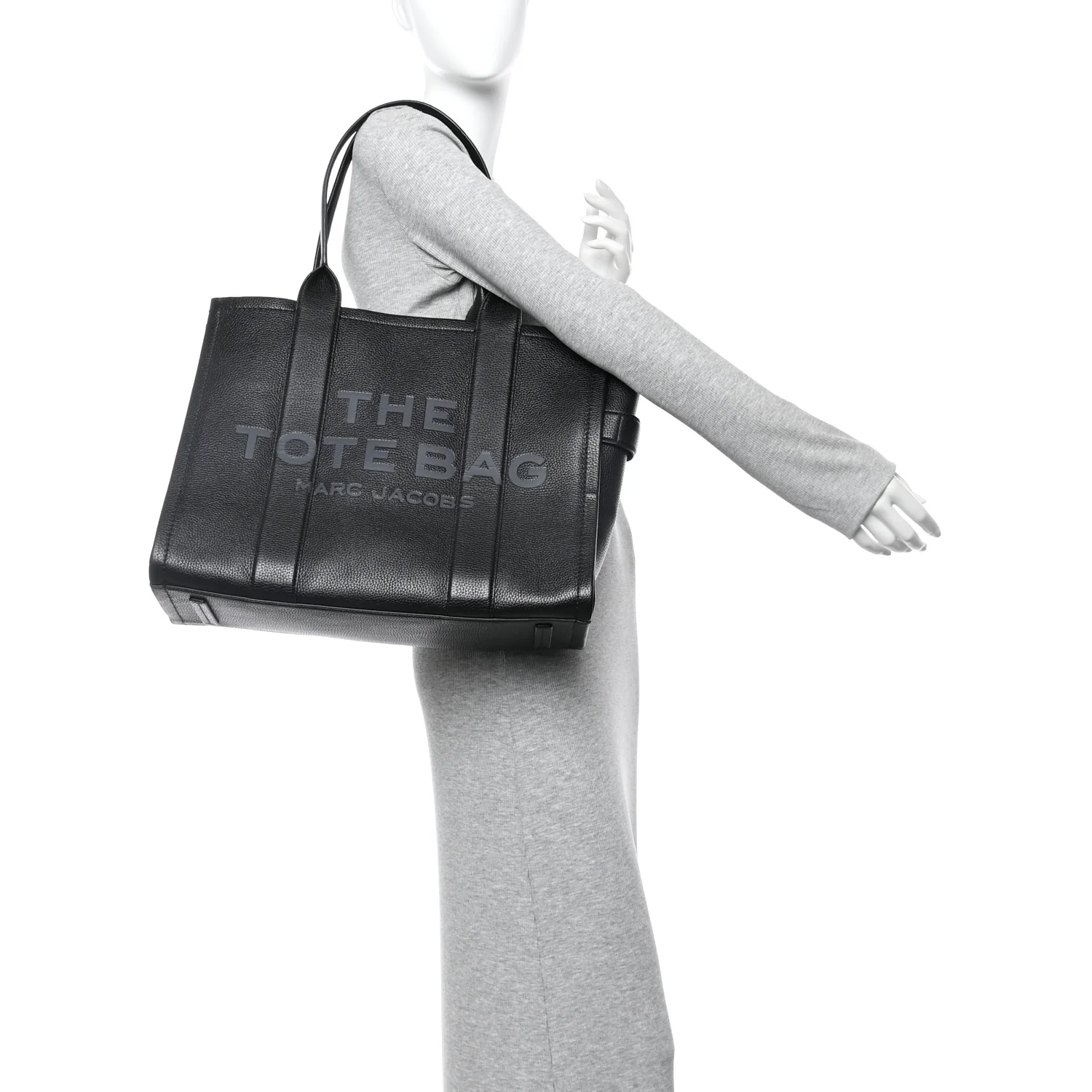 Grained Calfskin Large The Tote Bag Black - Image 2
