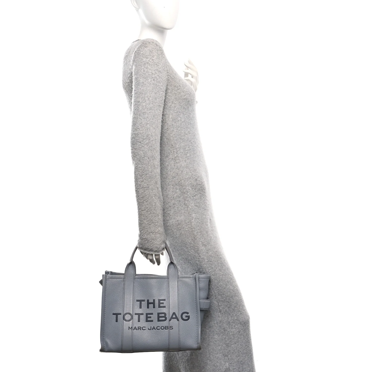 Grained Calfskin Medium The Tote Bag Grey - Image 2