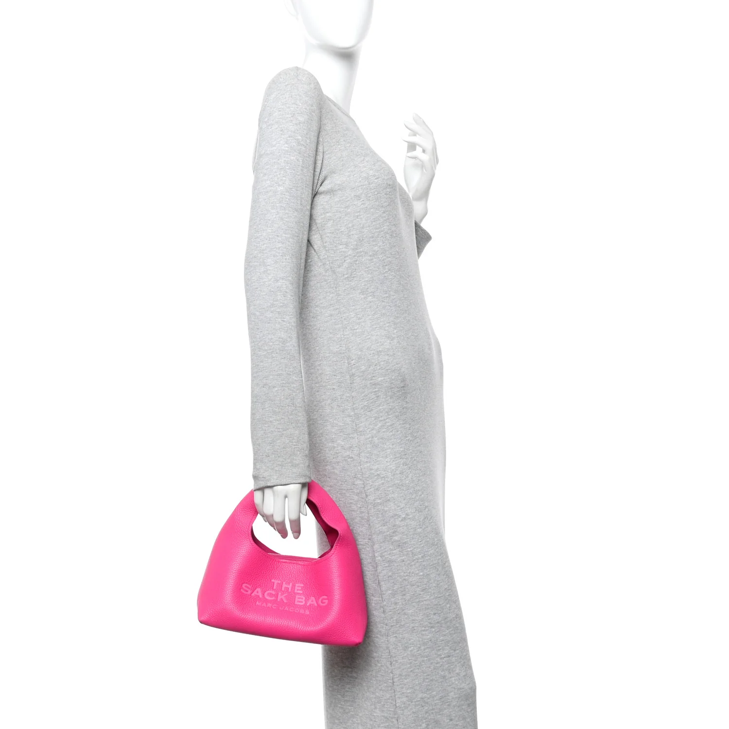 Grained Calfskin Mini The Sack Bag Hot Pink - Image 3