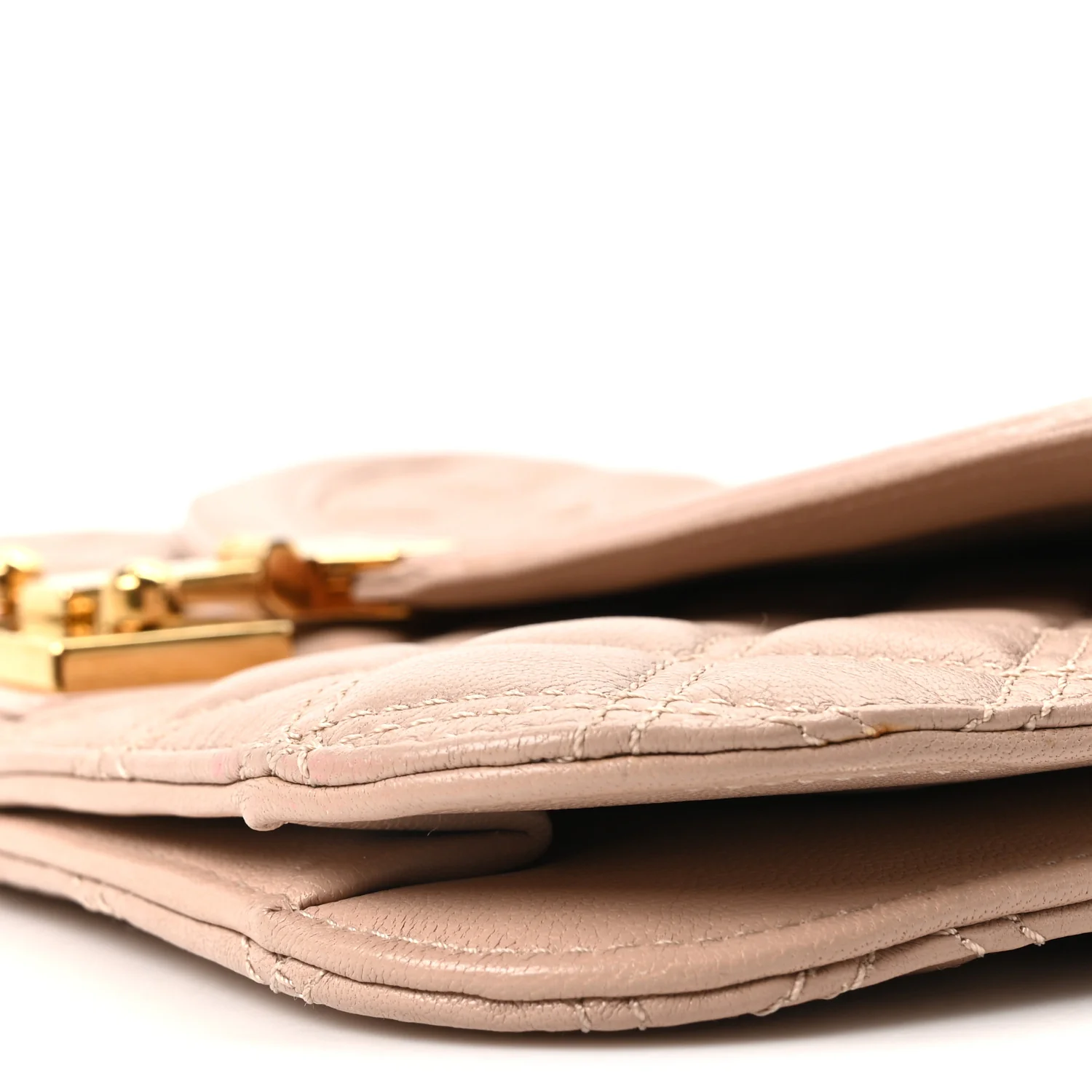 Lacquered Lambskin Baroque Single Flap Beige - Image 9