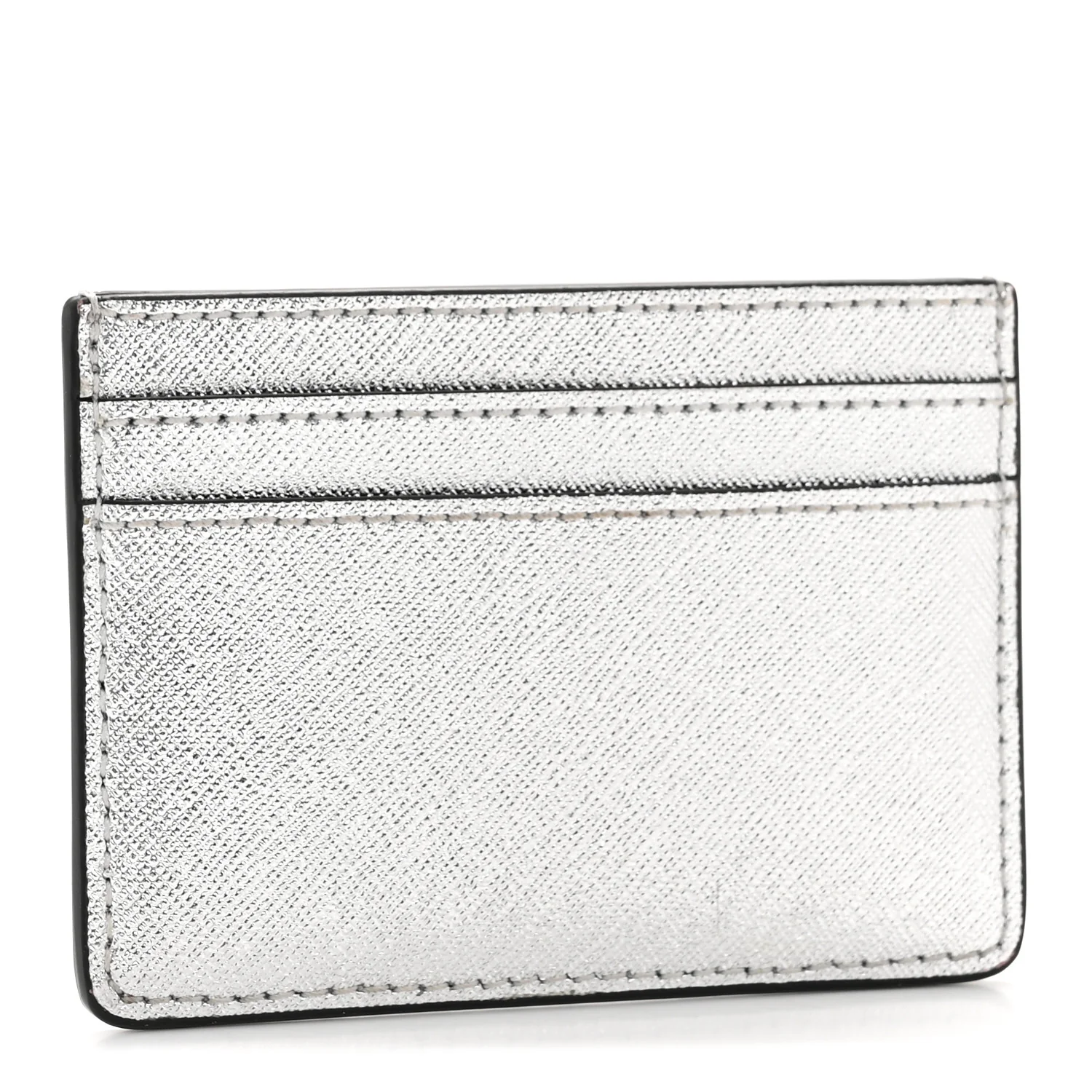 Metallic Saffiano Cardholder Silver - Image 6