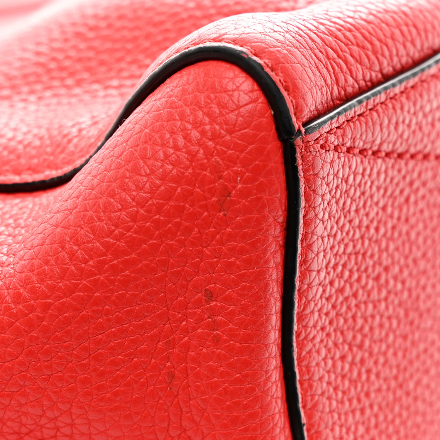Pebbled Calfskin Gotham Bauletto Satchel Red - Image 11