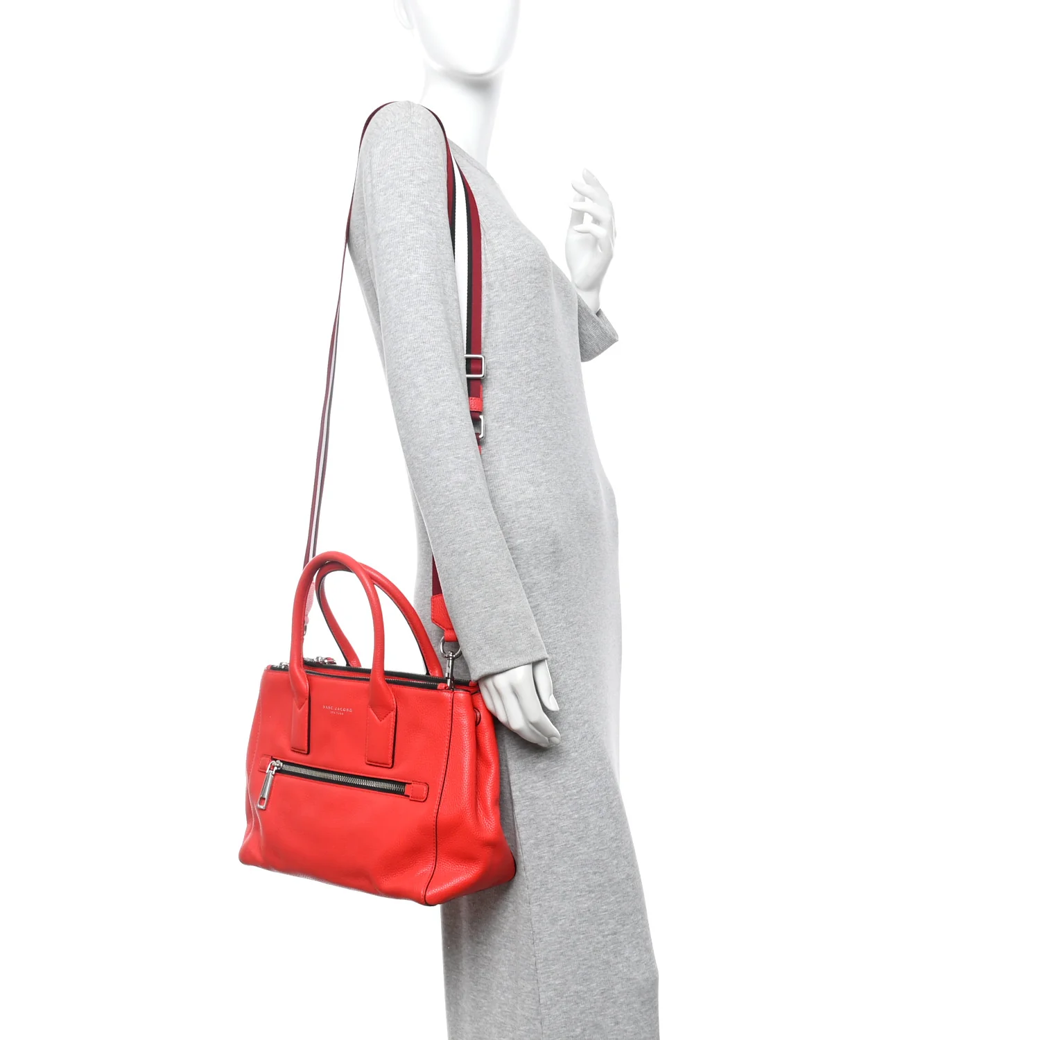 Pebbled Calfskin Gotham Bauletto Satchel Red - Image 2