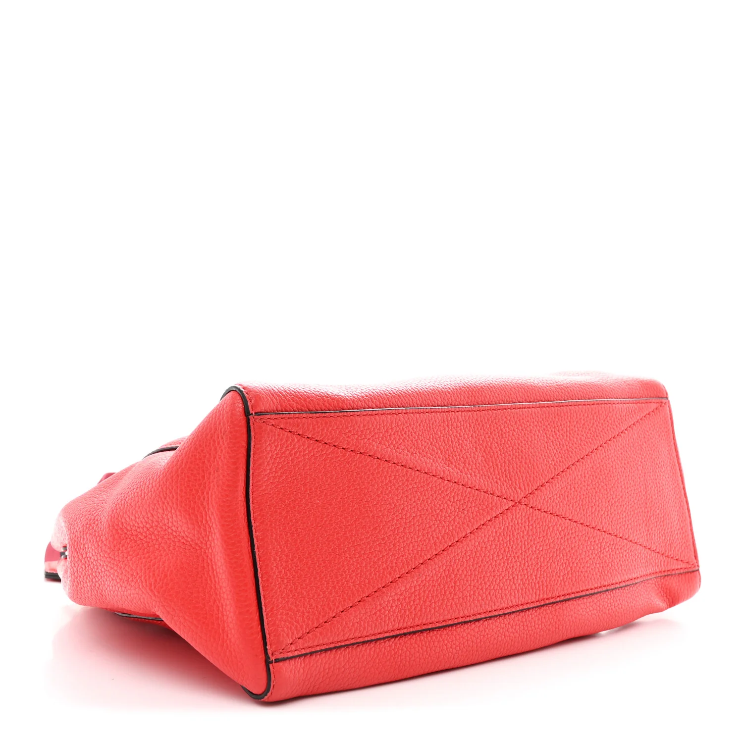 Pebbled Calfskin Gotham Bauletto Satchel Red - Image 4